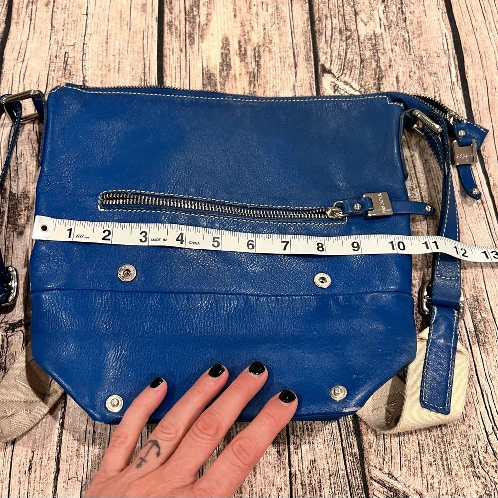 Arcadia blue leather crossbody handbag - Picture 5 of 12